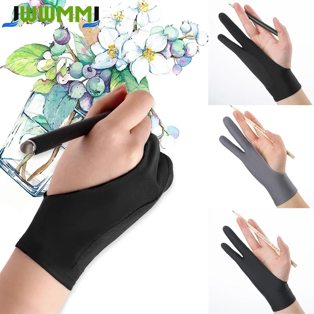 1Pcs Artist Drawing Glove 3-Layer Palm Rejection Right Left Hand Digital Art Graphic Tablet Gloves Two Finger Breathable
