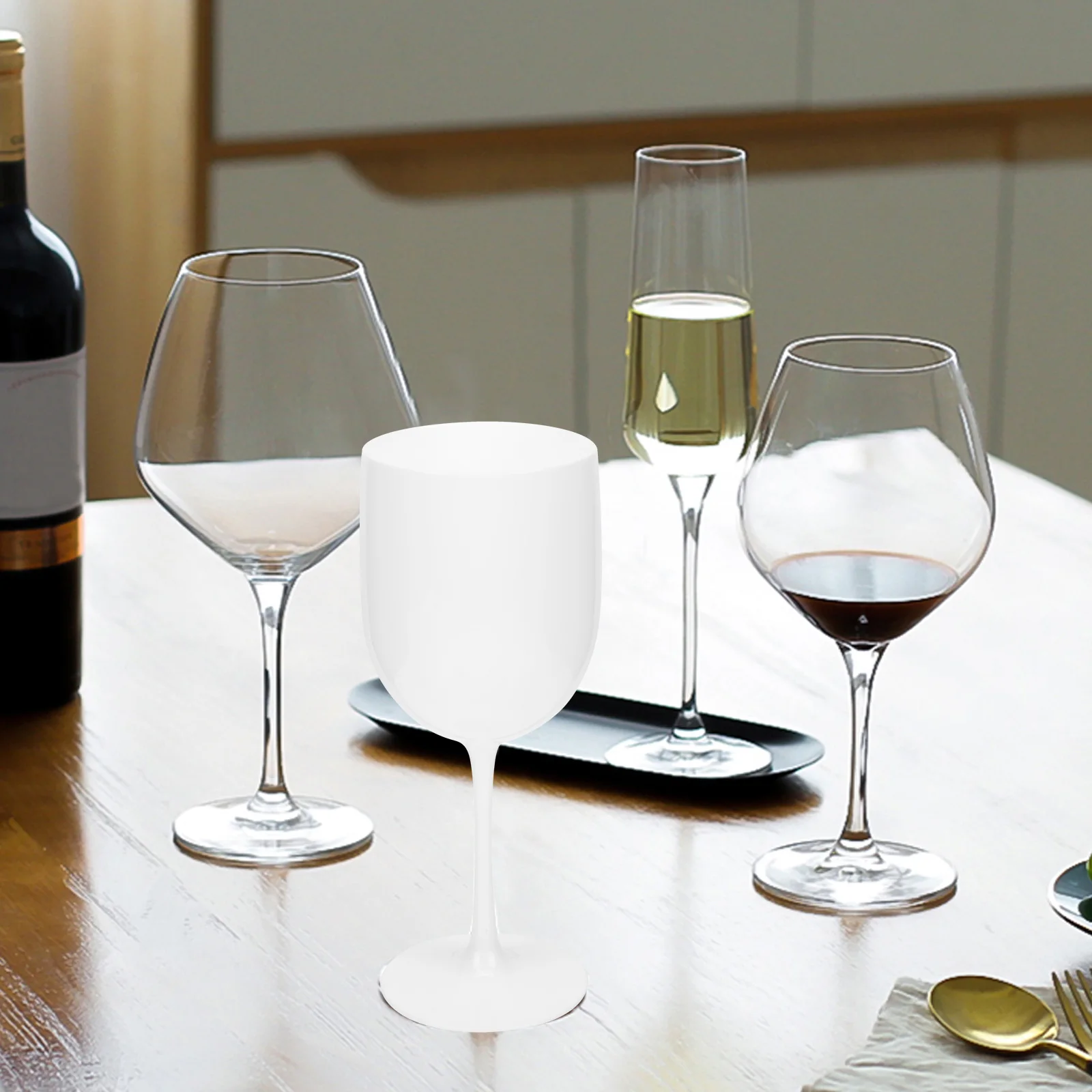 

4pcs Plastic Wine Glasses Simple Transparent Design For Cocktail Whiskey Party Goblet Disposable Drinking Cup