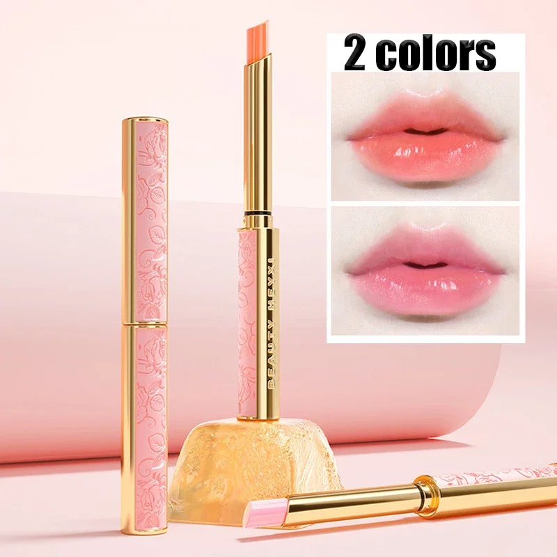 1 Stuk Honing Perzik Lippenstift Langdurige Hydraterende Lippenbalsem Temperatuurverandering Kleur Lipsticks Anti-Drogen Hydratatie Lip Make-Up