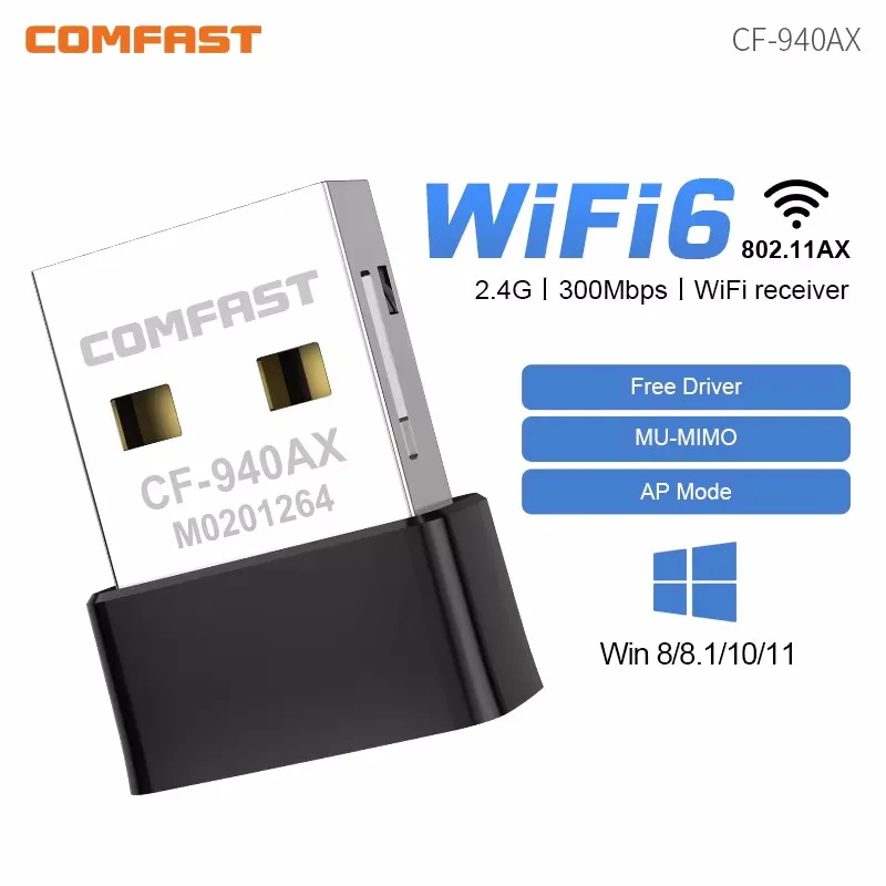 COMFAST 300-900M WiFi 6 BT 5.3 USB Adapter Dual Band 2.4/5G RTL8851BU Wireless Free Drive Network Card For Laptop PC Win 10/11
