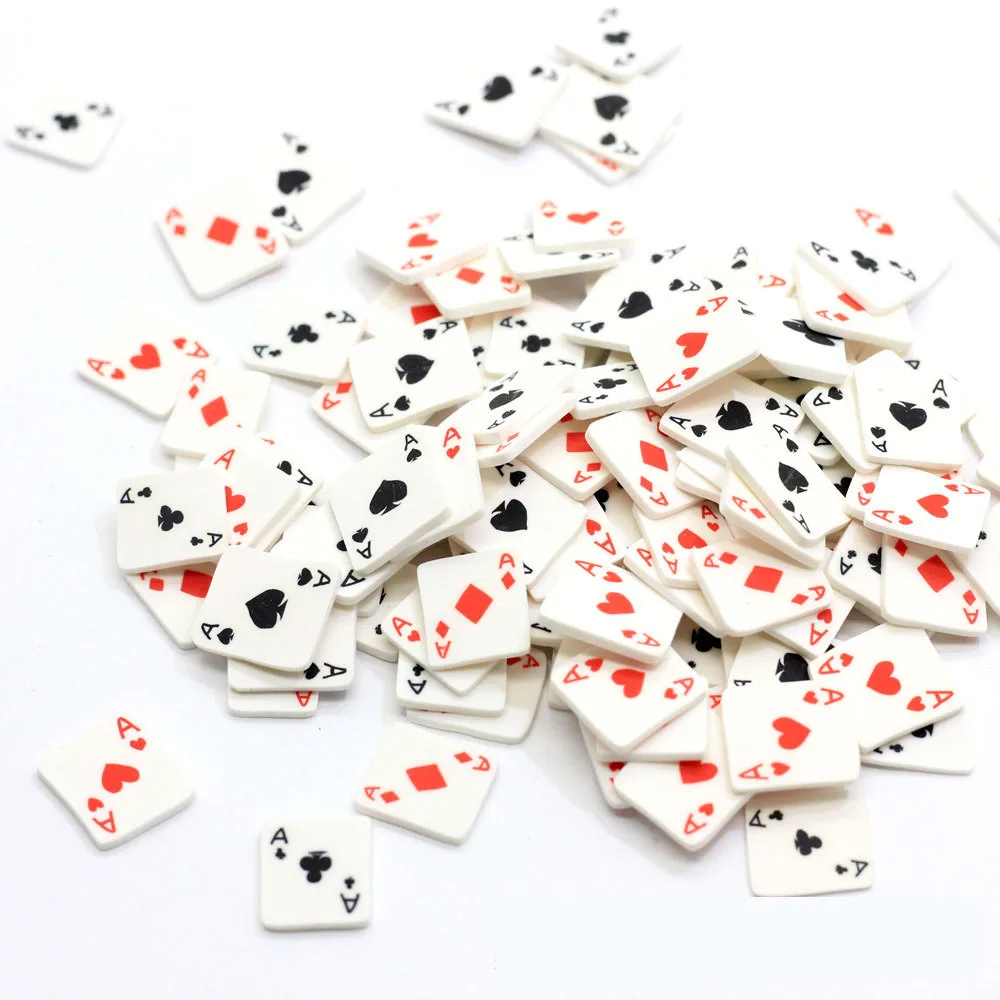 5mm Mixed Polymer Clay Particles Slices Ace Poker Playing Cards Soft Slices Diy Mobile Phone Case Earrings Jewelry Accessories