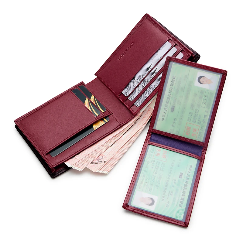 Men's fashionable short wallet, leather personalized card holder, multifunctional card bag