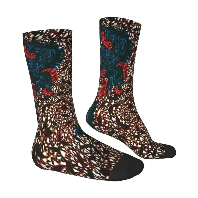 African Ankara Print Inspired Art Men's Crew Socks Unisex Kawaii 3D Printing Dress Socks