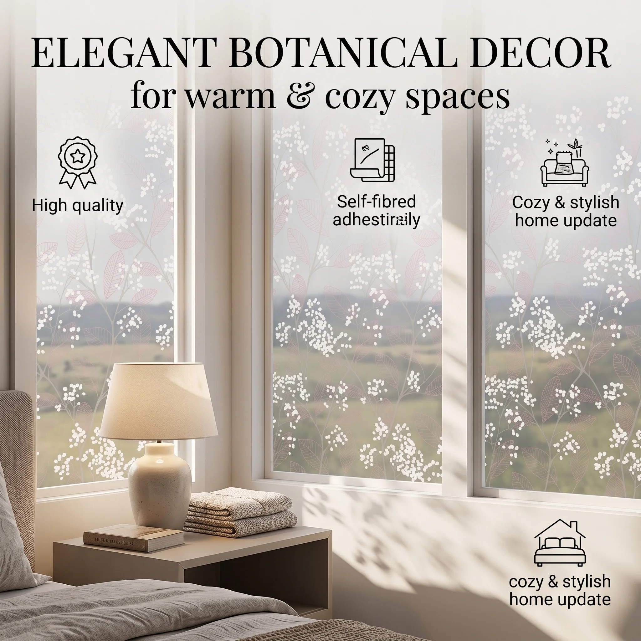 Roze Blad Witte Bloem Zelfklev - Window Insulation Film recensie en prijs
