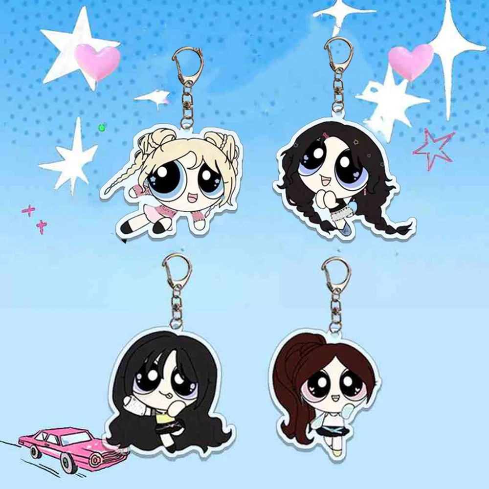 KPOP Idols Cartoon Porte-clés, Haute Qualité, Acrylique, Pendentif, NINGNING, WINTER, GISELLE KARHR, Sac, Accessoires, Cadeaux, 4Pcs, Ensemble