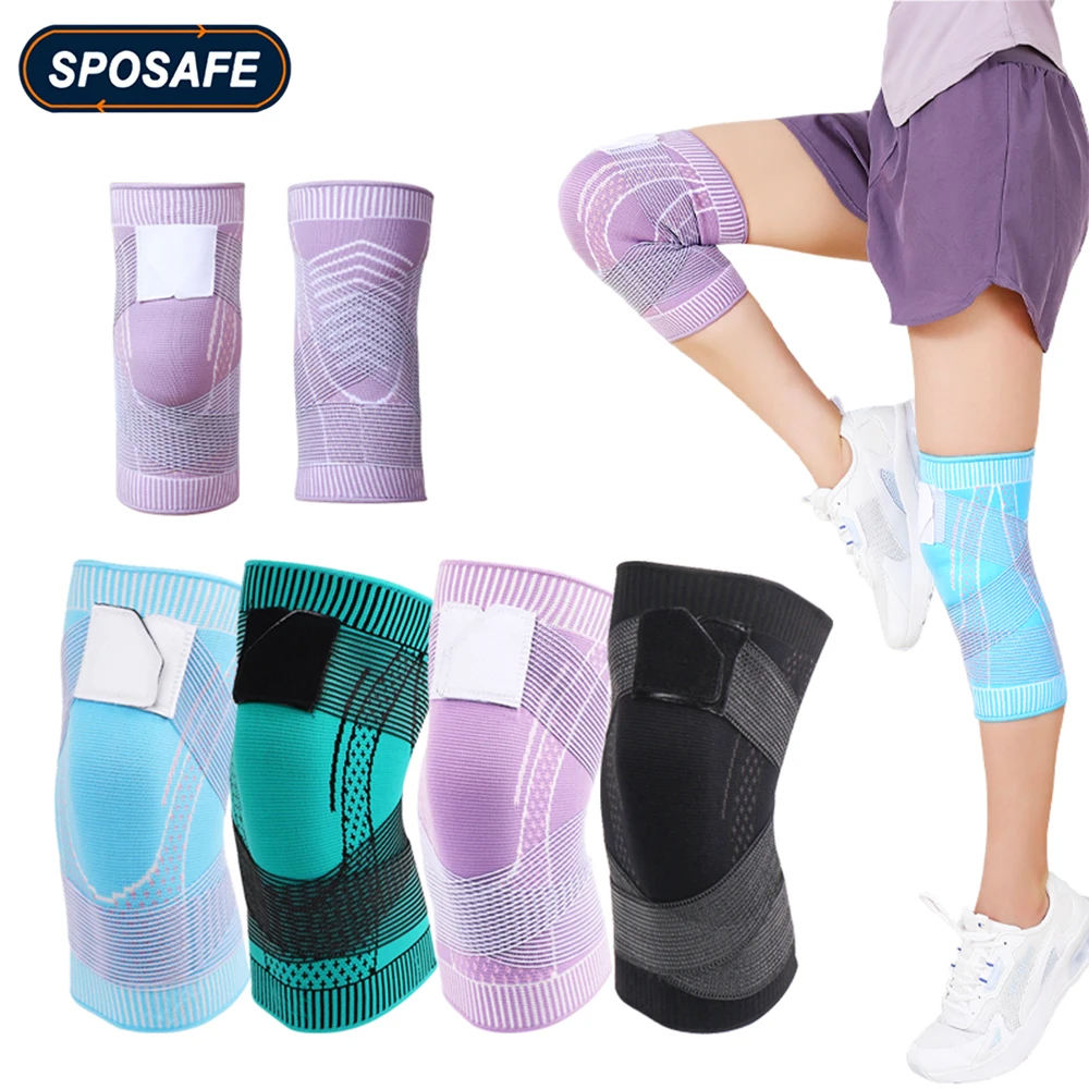 

Sports Knitted Knee Compression Sleeves Elastic Knee Pad Support Men Women Fitness Basketball Volleyball Brace Protector Bandage