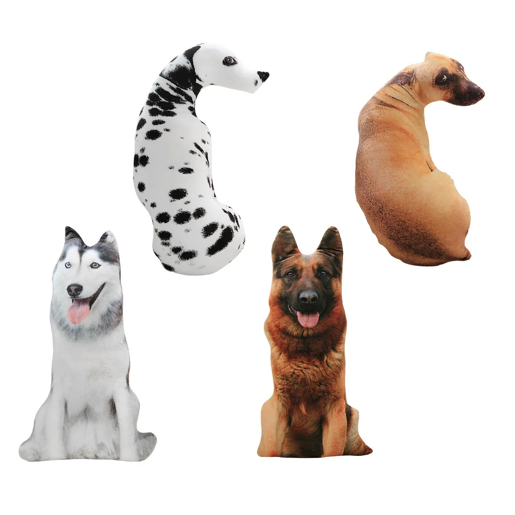 1pc 3D Dog Pillow Simulation Dog Pillow 3D Soft Cushion For Sofa Bed Car Home Decor Pp Cotton Filled Stuffed Animal