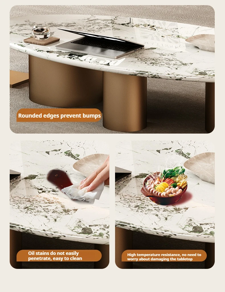 طاولة قهوة من الحجر الطبيعي متعددة الألوان، تصميم فني فرنسي فاخر حديث، مقاومة للحرارة والخدش، مصمم رئيسي، قابل للتخصيص