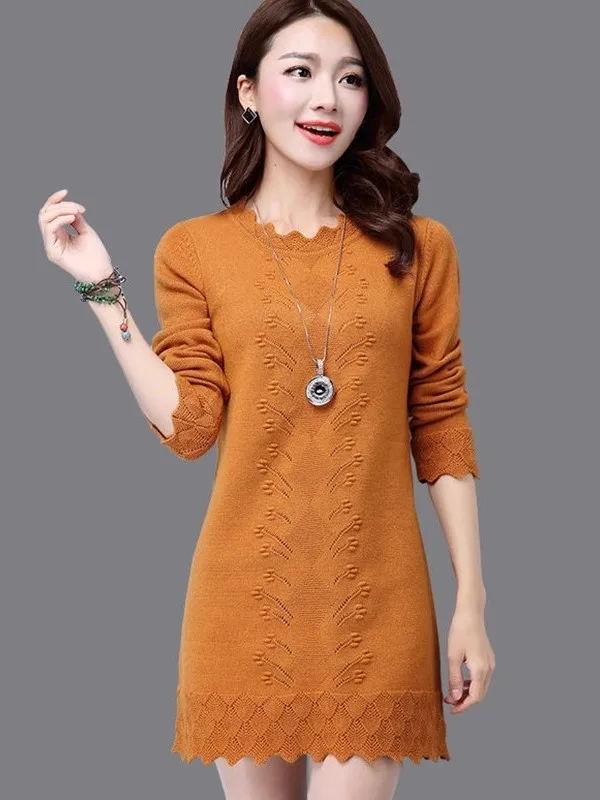 Loose Long Sleeve Women's Knitwear Spring Autumn New Style  Color Fashionable Base Layer Shirt Korean Style Commute Wind