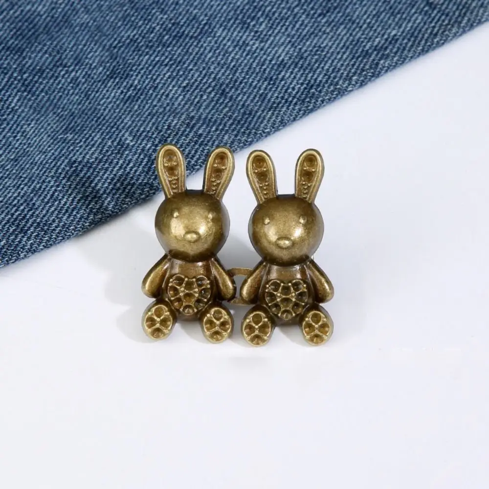 Прочные джинсовые пуговицы с кроликом, четырехконечная звезда, замена в форме сердца, металлическая пуговица без шитья, регулировка талии, многоразовая пряжка на талию