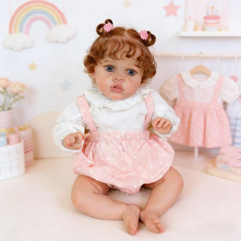 

60cm Reborn Benjamin Touch Soft with Red Curly Hair Same As Photo Handmade Top Quality Girls Present