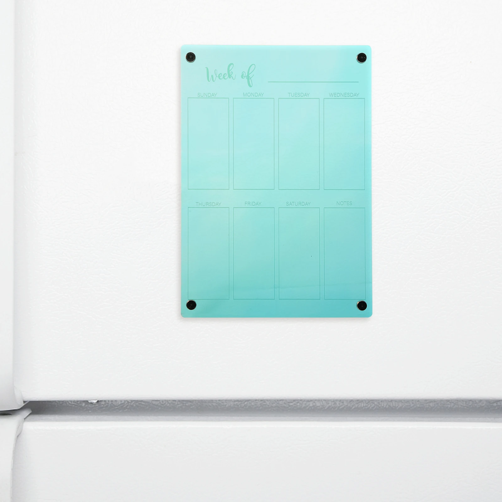 Placa magnética de apagamento a seco, planejador acrílico, tamanho pequeno, embalagem, reutilizável, programação diária, cozinha, montagem na parede, mesa