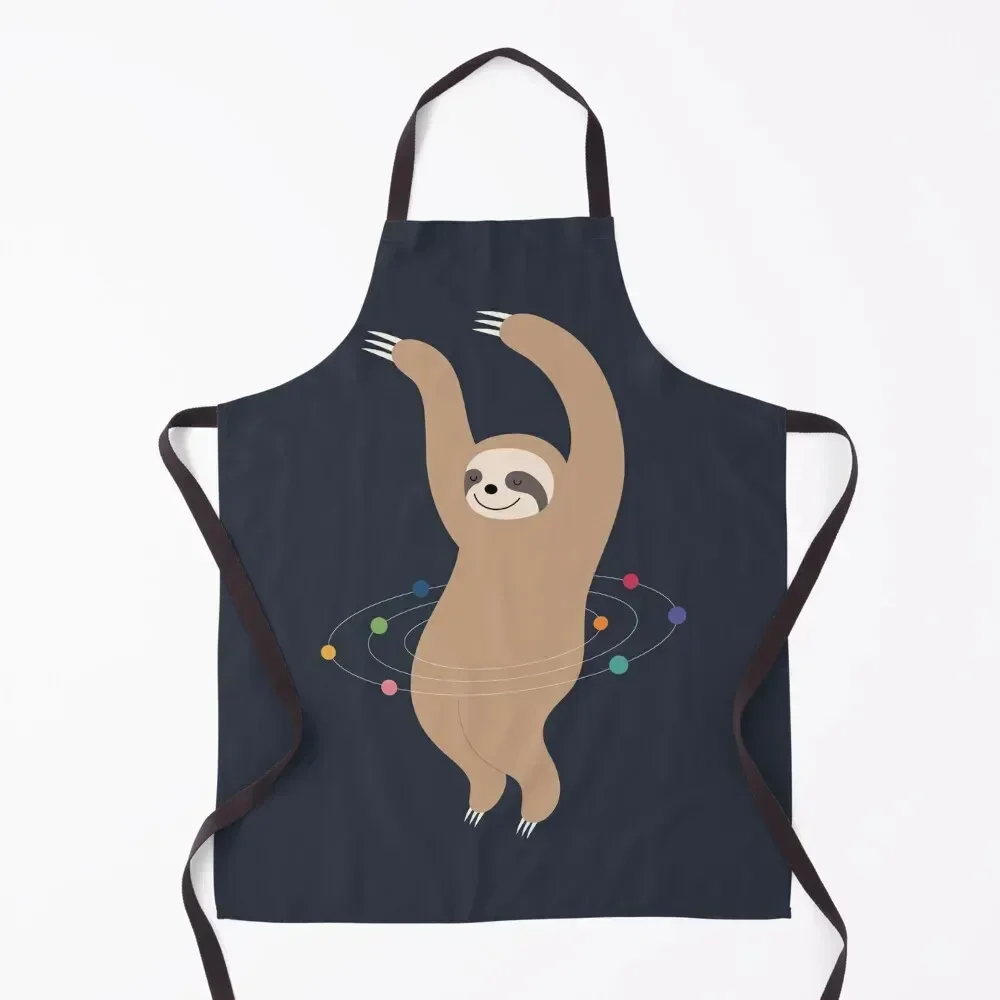 

Sloth Galaxy Apron Chef Uniform Woman Kitchen Tools professional hairdressing Cute Kitchen Accessories Apron