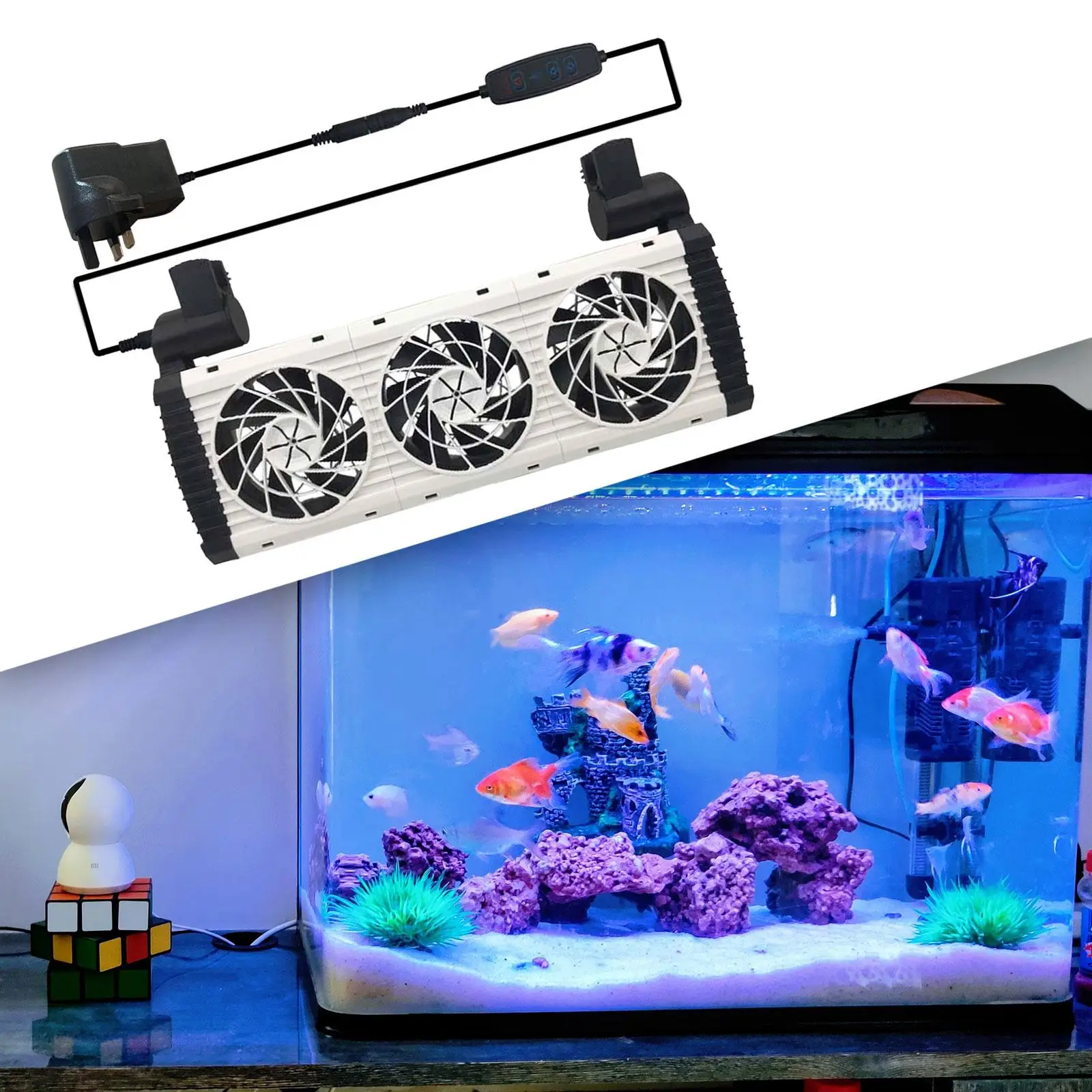 Fish Tank Chiller Indoor 6 Variable Speed Aquarium Cooling Fan for Dogs Cats