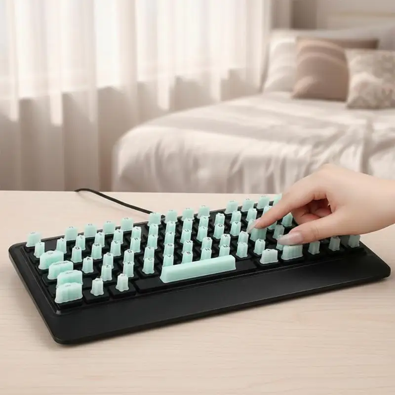 Portable Silicone Keycap Protection Sticker for Long Nails Scratch Resistant Key Cover for Travel Gaming Office Laptop