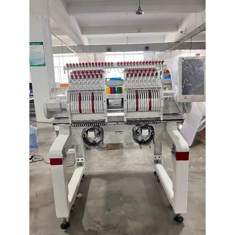 Factory Direct Embroidery Machine Colors and Logo Professional 2 Heads Computer Embroidery Machine for Flat Hat Cloth