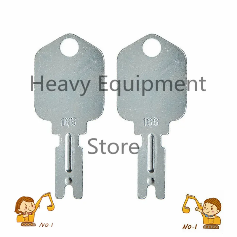 

2 PCS 166 Forklift key for Pollak Clark Yale Hyster For Komatsu Mustang Gradall Gehl for Daewoo Doosan A214062 5133504