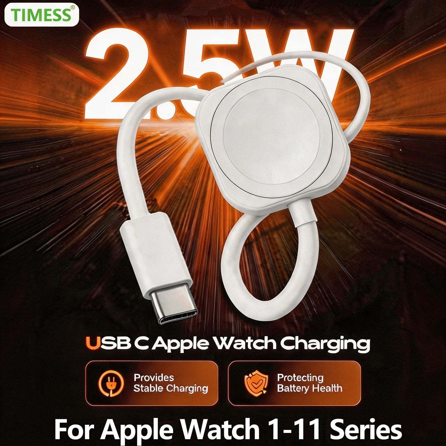 Magnetisches Kabelloses Schnell-Ladegerät für Apple Watch Series 10 9 8 7 6 5 4 3 2 1 Ultra Hermes Edition Tragbares iWatch-Ladekabel