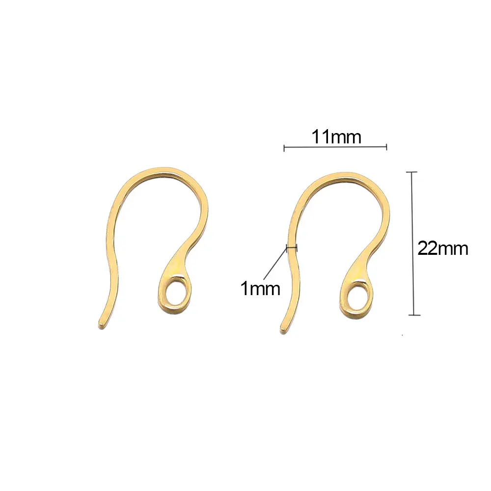 50Pcs Stainless Steel Flat Earring Hooks Ear Wires with Loop For DIY Jewelry Making  Dangle Earrings Jewelry Accessories