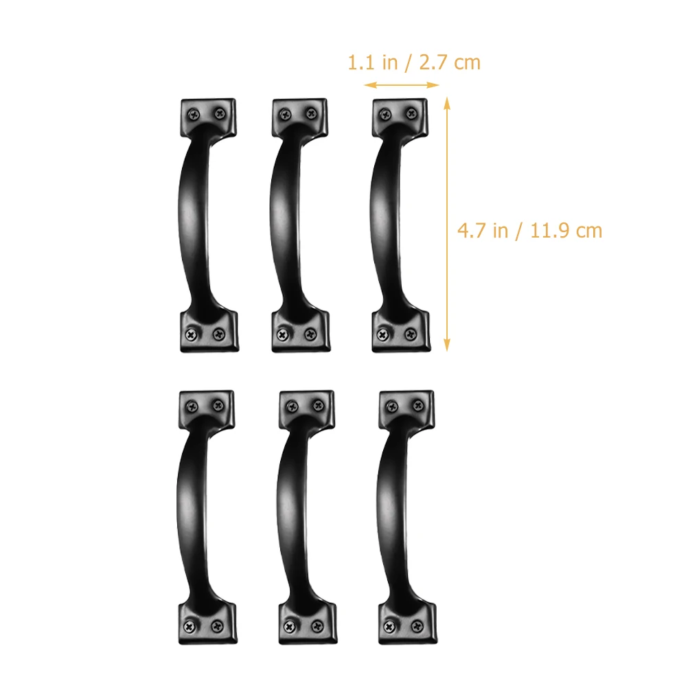 

6 Pcs Black Door Handle Handles for Kitchen Cabinets Furniture Drawer Pulls Dresser Wardrobe Rustic Hardware Drawers