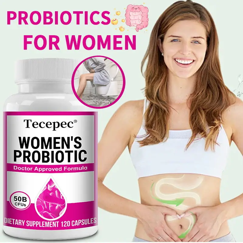 Probiotics 120 Capsules for Digestive Health with 50 Billion CFUs and 6 Prebiotics Probiotics for Women