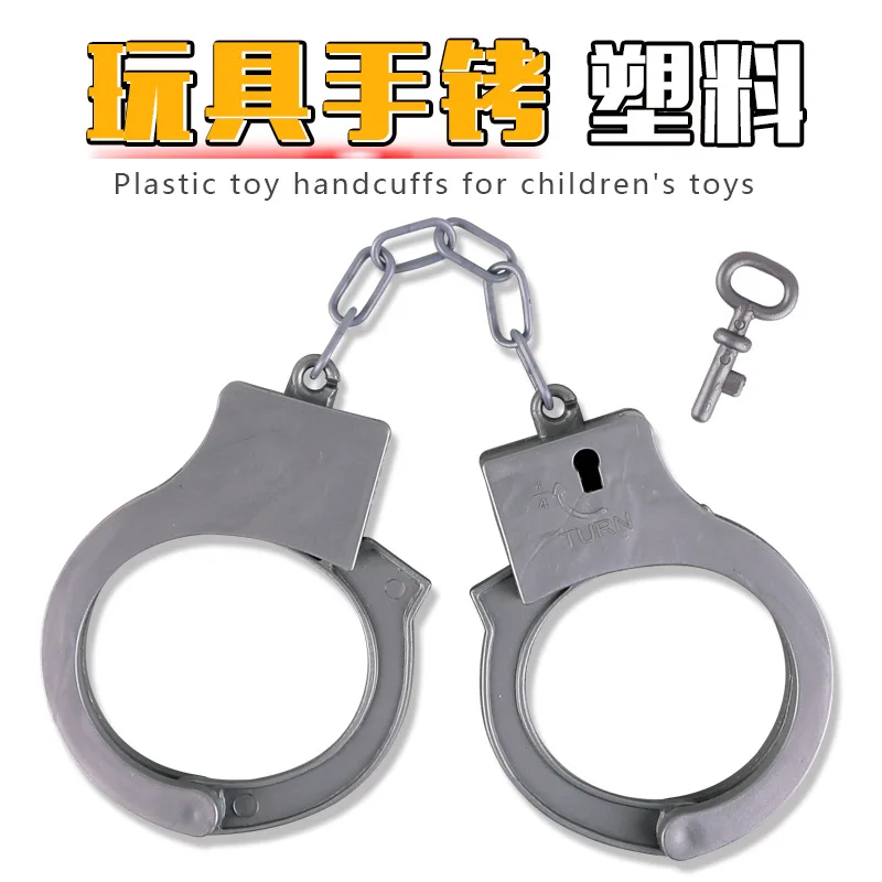 Children's Gray Handcuffs Cosplay Toys Creative Trick Halloween Costumes Props Gun Toy