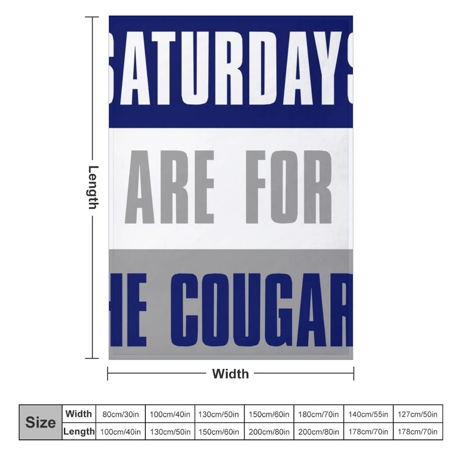 Saturdays are for The Cougars, Brigham Young University Throw Blanket Bed Fashionable Thermal Beach Blankets