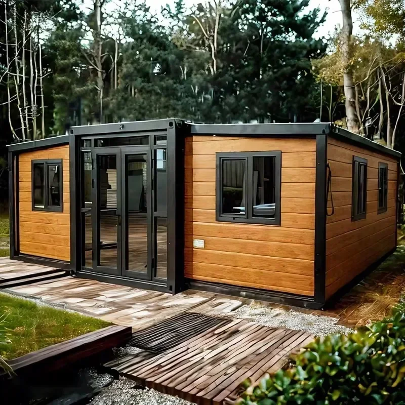 Portable Dual-Wing Foldable Container Office Expandable Prefab Steel Structure Store Design Tiny House Mobile House