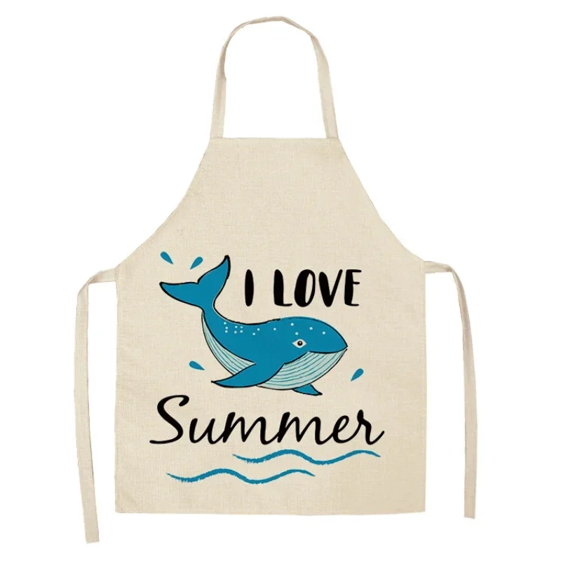 Creative Text Pattern Printing Kitchen Oil-proof Apron Sleeveless Hanging Neck Bib Ladies Apron Dress Adult Delantal Cocina