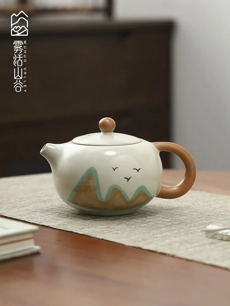 

Китайский ретро чайный сервиз Xishi, чайный сервиз кунг-фу, чайник Huangru, термостойкий керамический чайник для заваривания чая