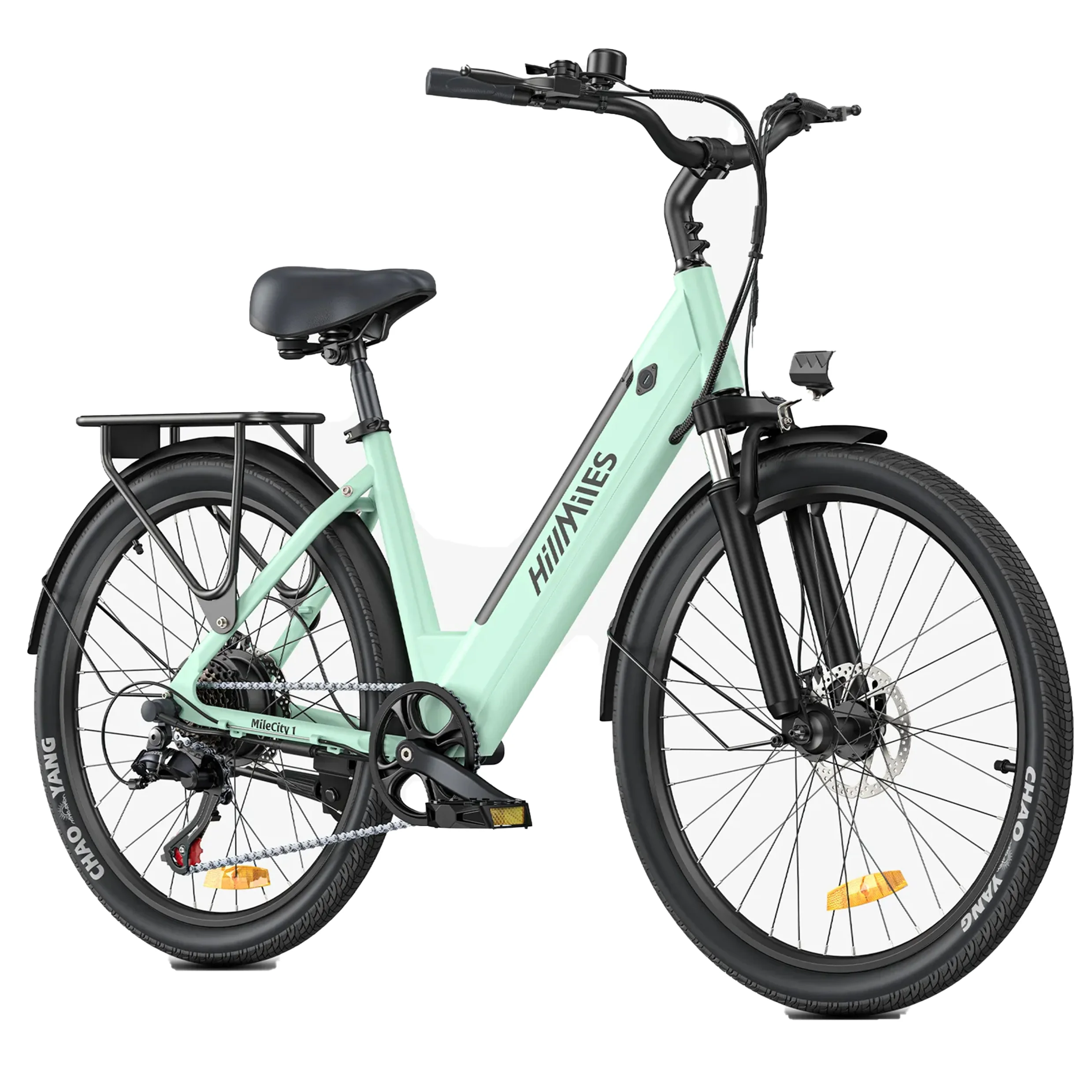 HillMiles MileCity 1 26" E-Bike, 250W 38Nm 36V13Ah uitneembare batterij, bereik tot 80–100 km, 7-versnellings voorvering, mechanische schijfrem, stadsfiets, 25 km/u EPAC elektrische fiets
