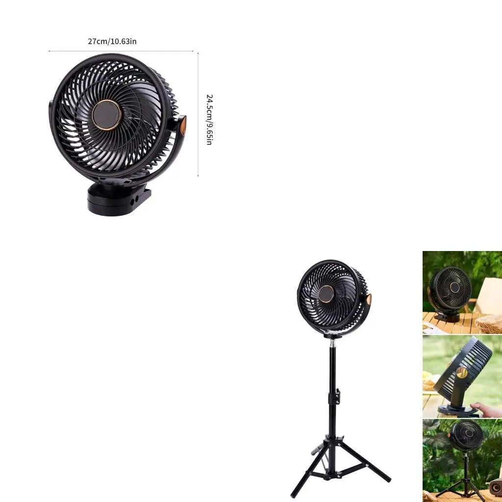 

Rechargeable Clip Fan With LED Night Light USB Powered 5 Speeds 8000mah Quiet Cooling Fan for Office Camping Travel Use