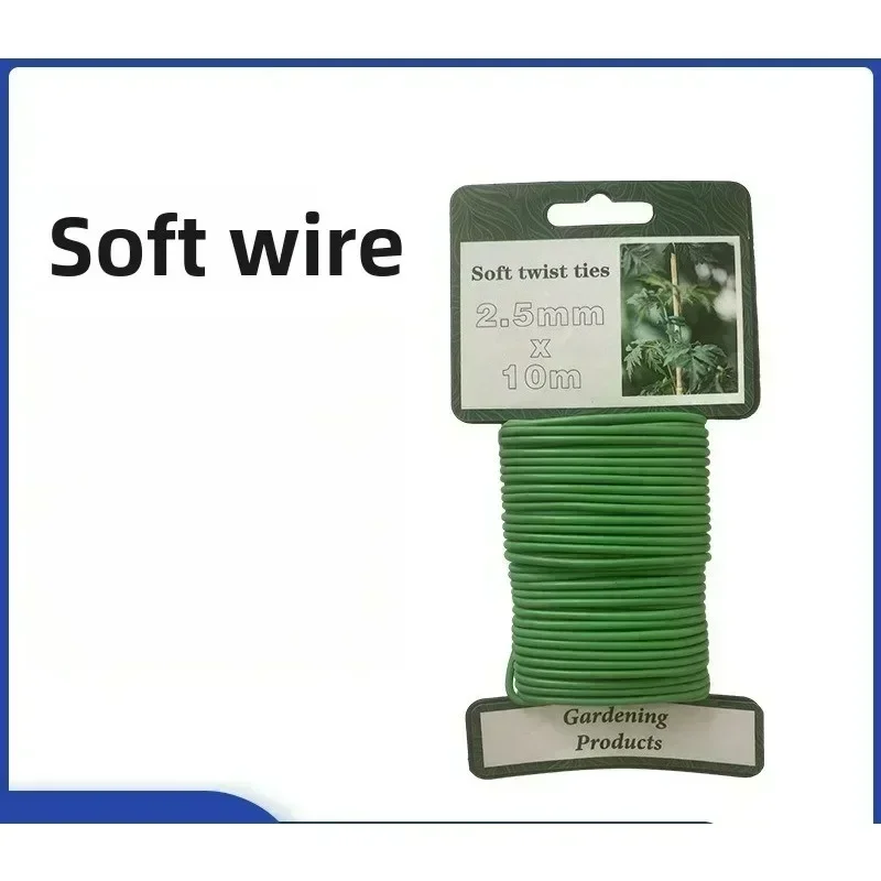 For Plant SupportSoft Twist Ties, Reusable Weatherproof Long Thick Green Rubberised Wire for Climbing Plants Shrubs and Flowers