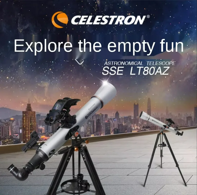 Celestron SSE LT80AZ 80/900mm Astronomical Telescope Aluminum Tripod StarSense Explorer Smartphone App Enabled for Stargazing