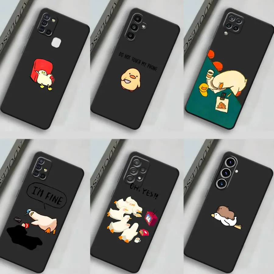 Phone Cover Case for Samsung Galaxy A71 A73 A50 A56 A30s A04 A53 A20s A05 A03 A02s A06 Cute Cartoon Duck