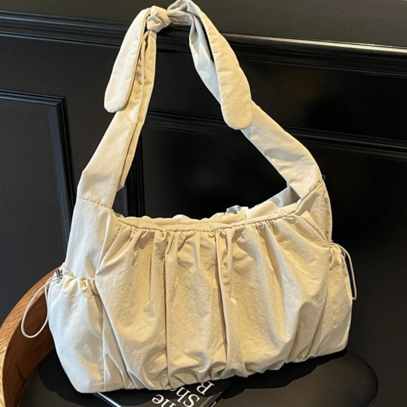 

Wrinkled Dumpling Small Tote Bags for Women Shoulder Bag Fashionable Retro Nylon Lightweight Shopping Bags Designer Bag Сумка