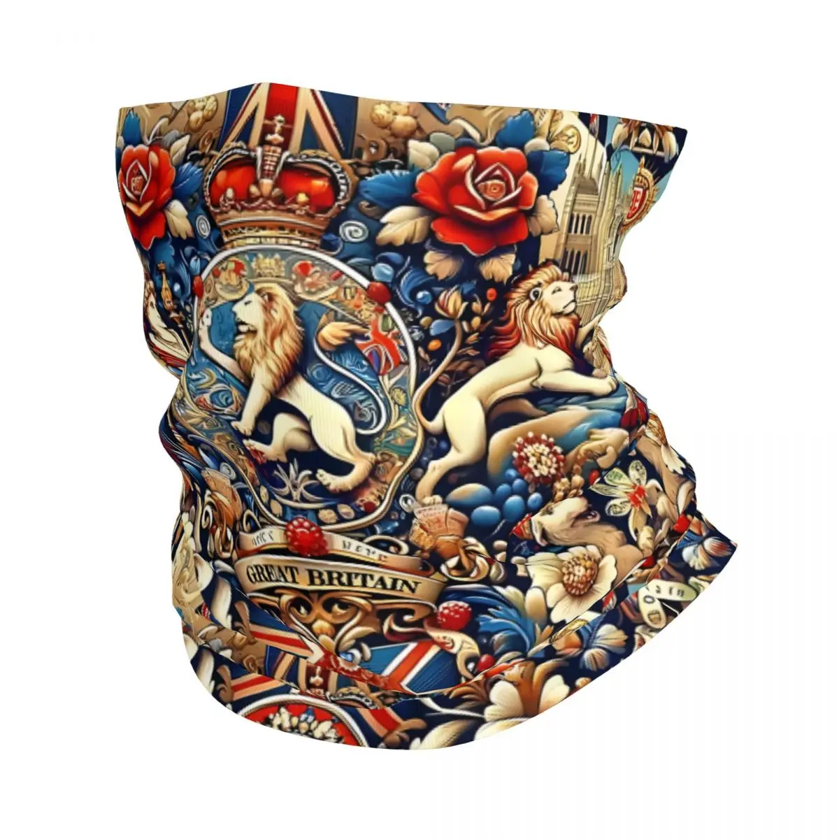 Vintage British Art Garden Pet Thin Bandana Neck Gaiter Polish Folk Wrap Scarf Headband Neck Cover