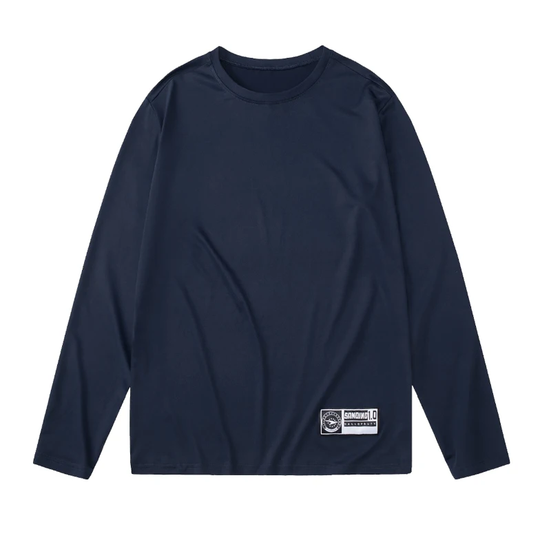 Men's Quick Dry Long Sleeve Gym Running Moisture Wicking Round Neck T-Shirt Training Exercise Gym Man Clothing Sport Tops Shirt image 4