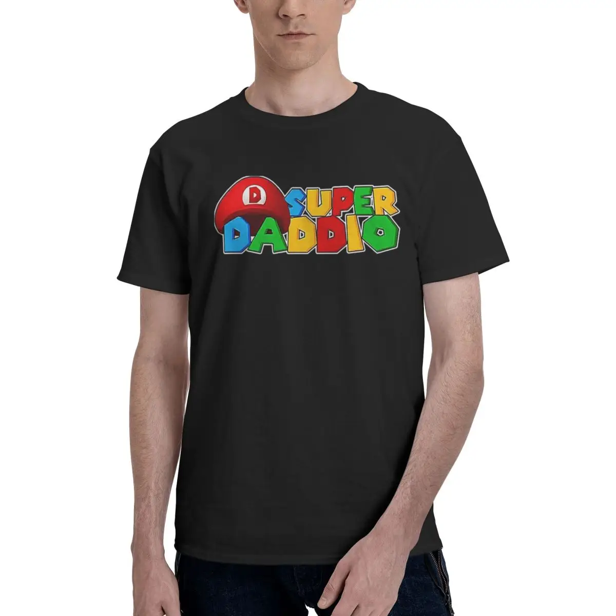 

Super Dad Gamer Graphic 100% Cotton Casual Breathable Confortable Tshirt Funny Men's T-Shirt Graphic Tee