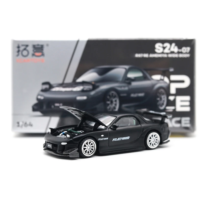 

Xcartoys x POP RACE 1:64 RX7 RE AMEMIYA WIDE BODY Металлические серые литые модели автомобилей