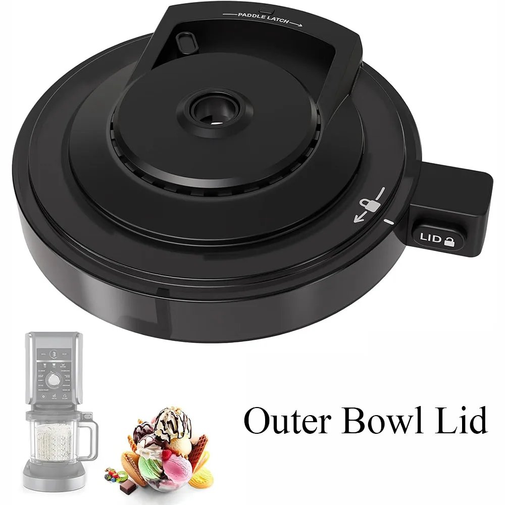 Compatible with Ninja CREAMi Ice Cream Maker NC301 NC300 CN301CO NC299AMZ Replacement Outer Bowl Lid