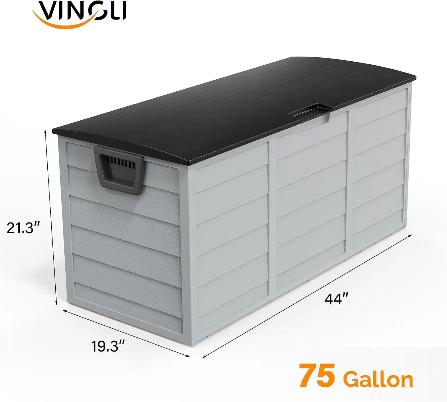 Upgraded 75 Gallon Outdoor Storage Box, Lockable Plastic Storage Containers with Lid, Patio Deck Box Furniture for Garden