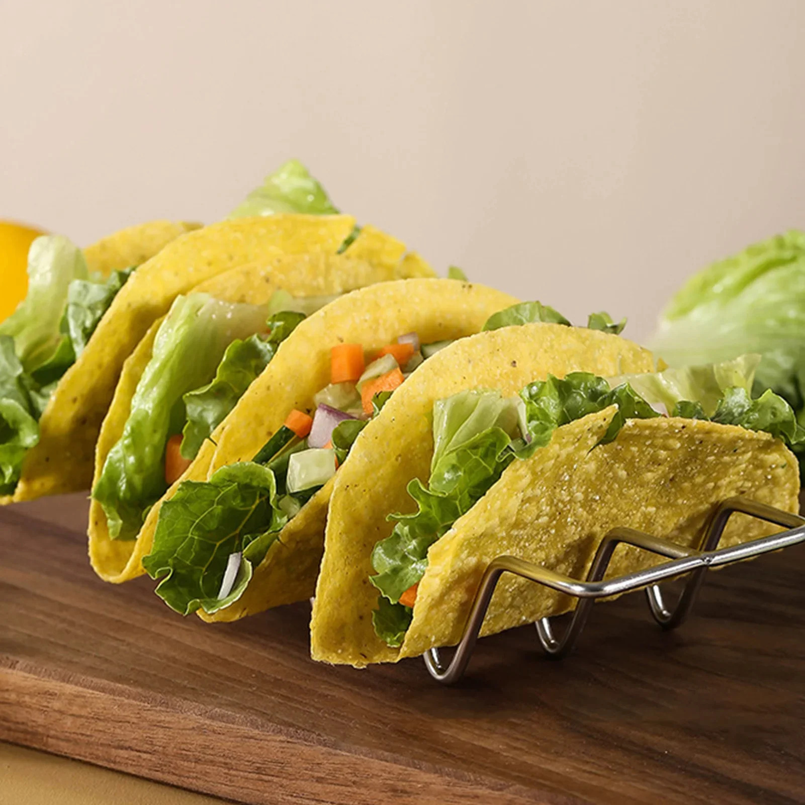 Taco Holder Stand Each Rack Holds Up To 4 Hard Or Soft Tacos W-Shaped Taco Rack Each Keeping Shells Upright