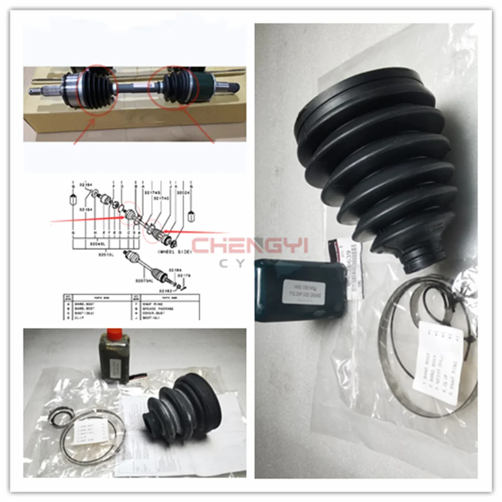 Repair Kit For Front Axle Shaft Ball Cage Dust Boot For Pajero Montero Sport V31 V33W V43W V63W V73W V75W V78W MR528639 MR528709