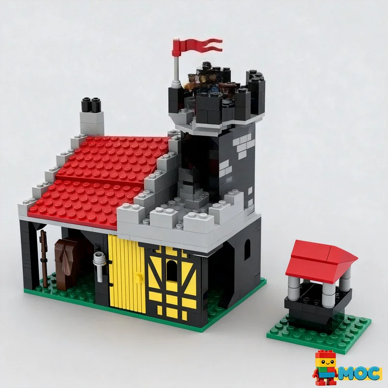 

234PCS Medieval Classic Castle Inn MOC Architecture Building Blocks Educational Assembly Birthday Home Collection Display Gift