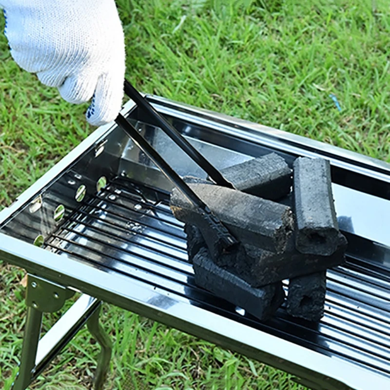 Barbecue Charcoal Tong Metal Handle Grill Clip Outdoor Camping Cooking Tool