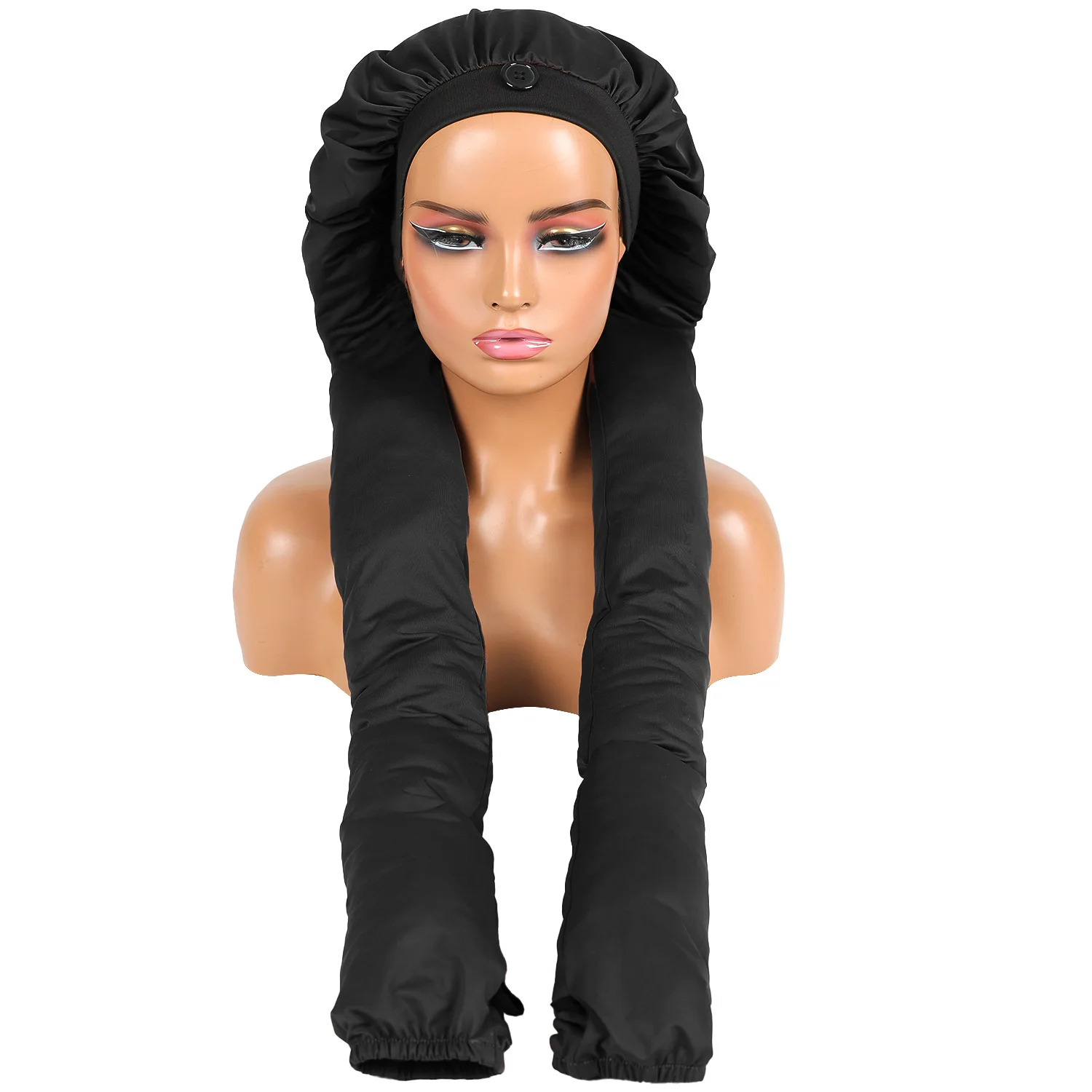 

Высокоэластичная шелковая ткань, элитная женская шапочка для сна с длинными косами и дредами, для трансграничной горячей продажи