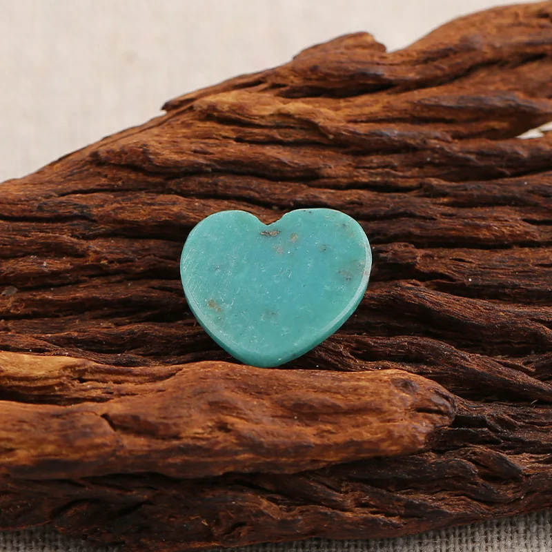 B&F Heart Chrysocolla Earring Beads, Handmade Natural stones beads, Polished Stones for jewelry Making Supplies