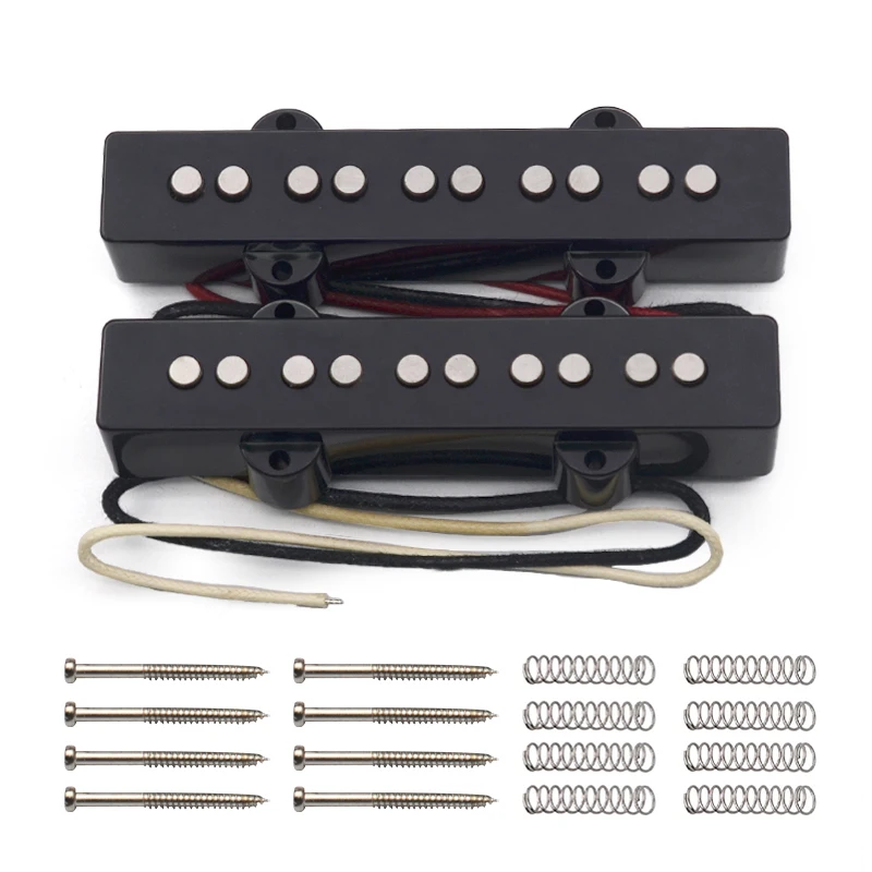 New 5-String Alnico 5 Jazz Bass Pickups Neck-9.6K & Bridge-11.1K Pickup Fit 5 Strings Jazz Bass Guitar Pickup Part