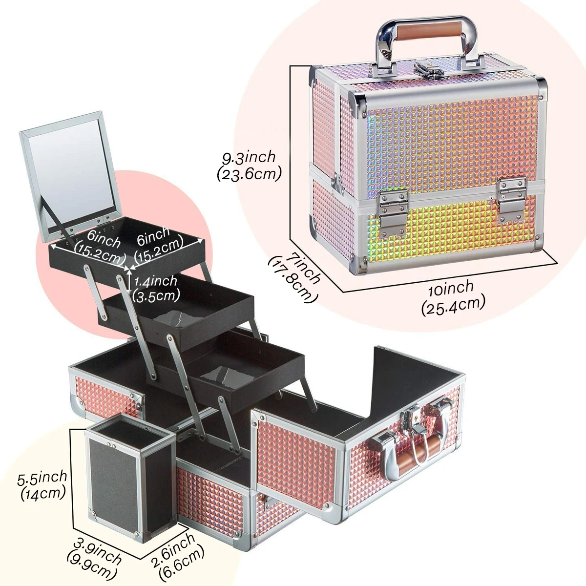 Multifunctional Lightweight Makeup Square Box, Versatile Professional Makeup Artist Tool Case